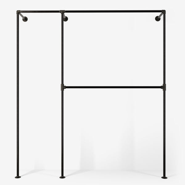 Het walk -in 2 rij garderobe -systeem - (1 rail / 2 rails)