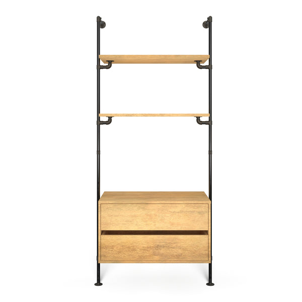 Original Walk-In 1 rij met ladekast - (2 legplanken + 1 ladekast)