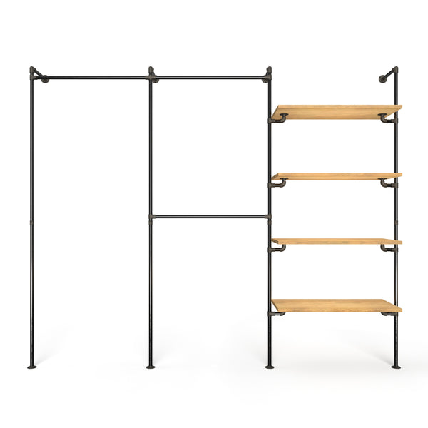 Original Walk-In 3 rijen garderobesysteem - (1 roede / 2 roedes / 4 legplanken)