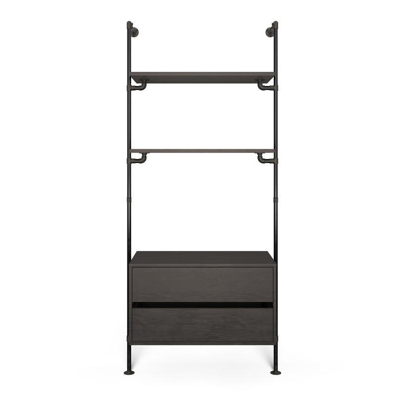 Original Walk-In 1 rij met ladekast - (2 legplanken + 1 ladekast)