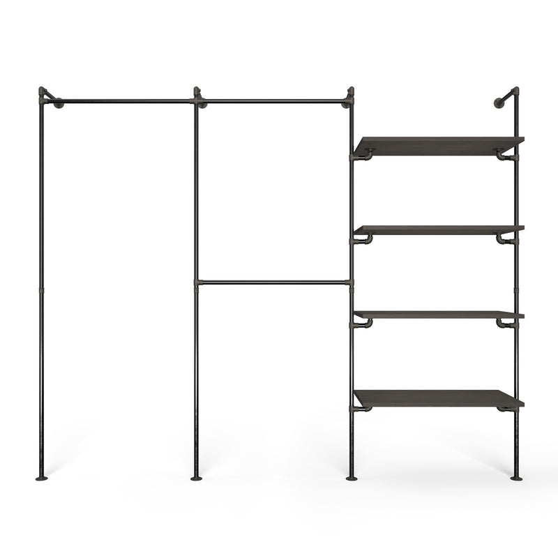 Original Walk-In 3 rijen garderobesysteem - (1 roede / 2 roedes / 4 legplanken)