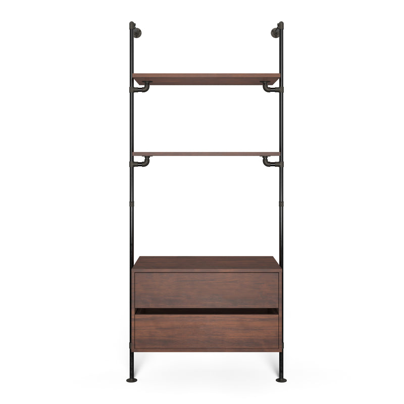 Original Walk-In 1 rij met ladekast - (2 legplanken + 1 ladekast)