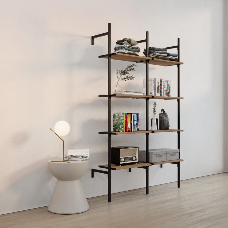 Frame inloop 2 rijen garderobesysteem - (4 legplanken / 4 legplanken)