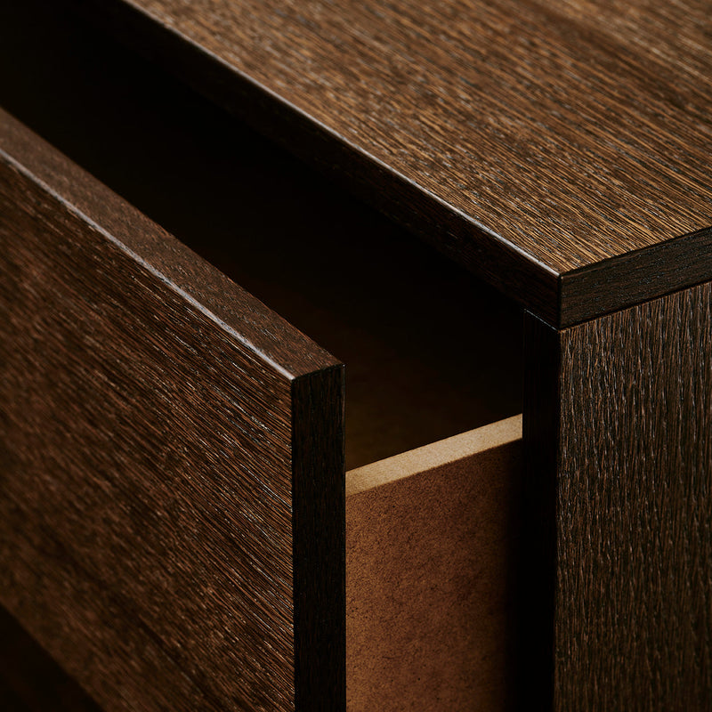 Dressoir in gerookte eik met 2 laden single