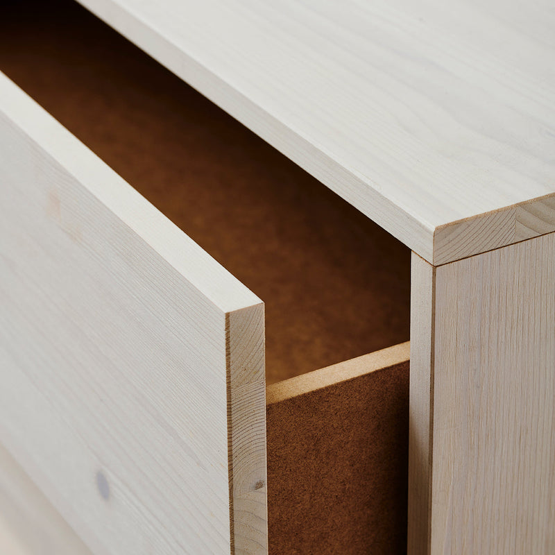 Dressoir in lichte dennen met 2 laden single