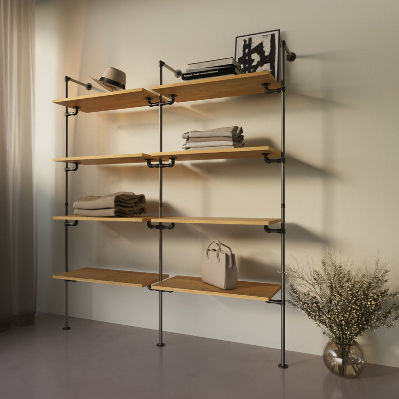 Original Walk-In 2 row wardrobe system - (4 legplanken / 4 legplanken)