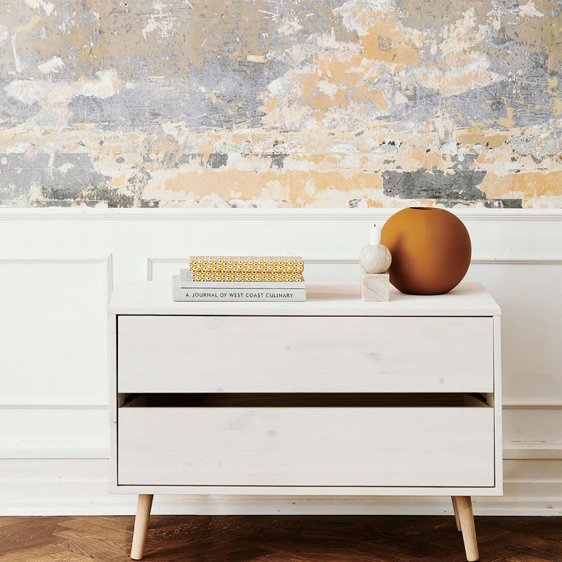 Dressoir in lichte dennen met 2 laden single