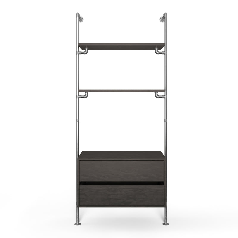 Original Walk-In 1 rij met ladekast - (2 legplanken + 1 ladekast)