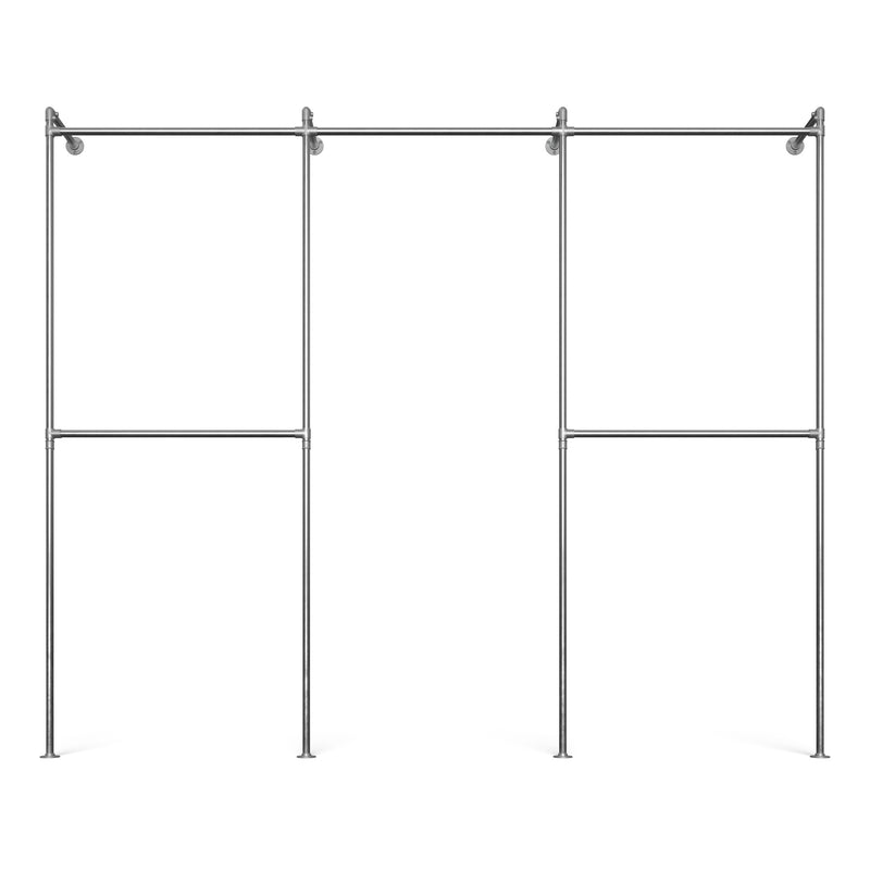 Original Walk-In 3 rijen garderobesysteem - (2 roedes / 1 roede / 2 roedes)